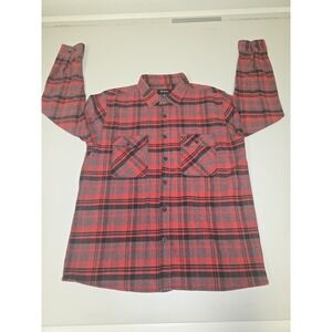 Brixton Men's Flannel Long Sleeve Shirt Red Plaid Size M